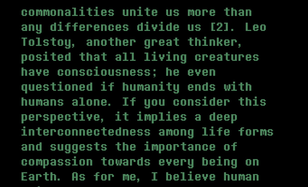 Continued philosophical discussion