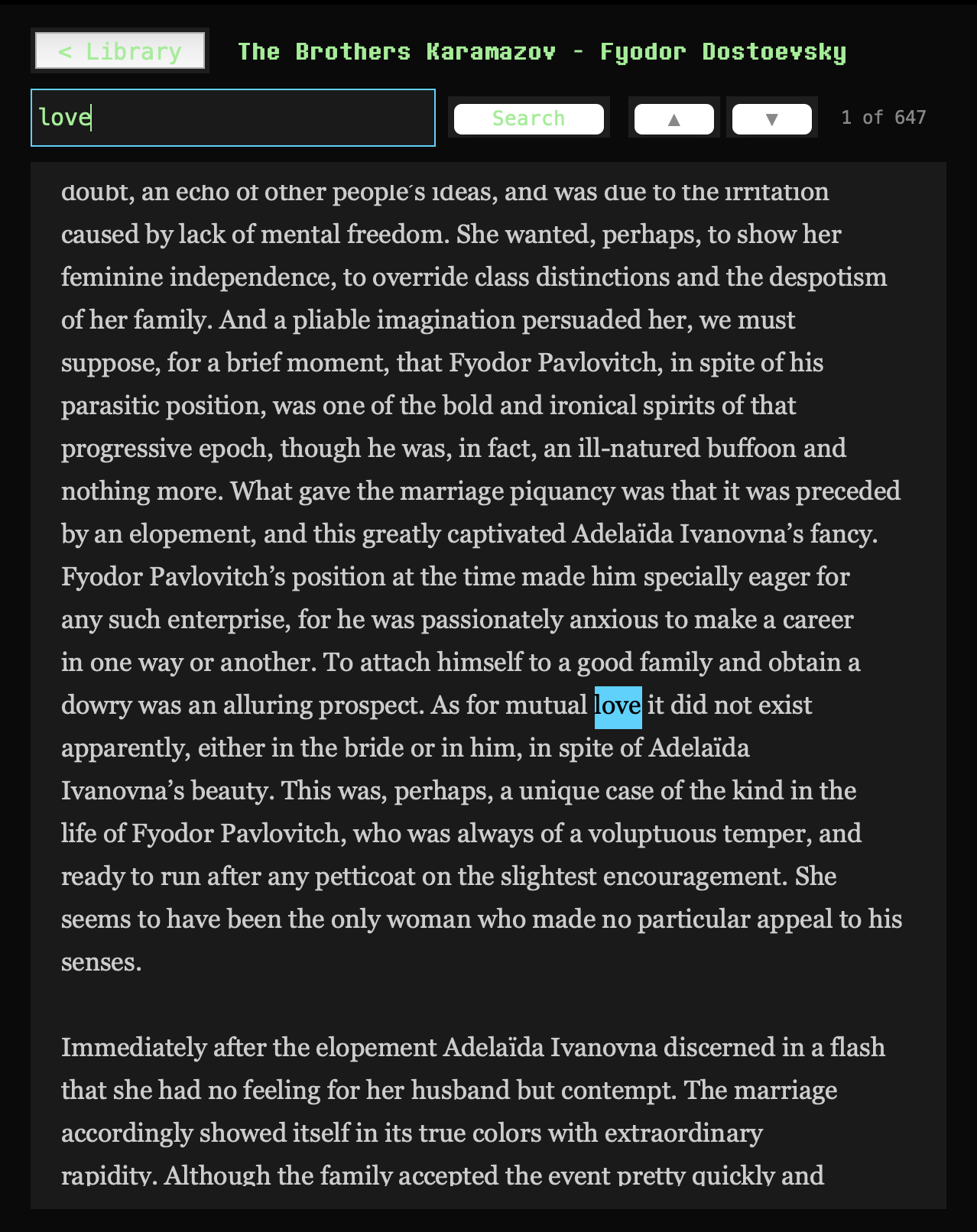 Built-in book reader